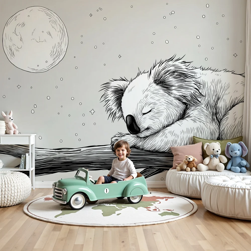 Papel de parede quarto bebê | Miran koala pod mjesecom