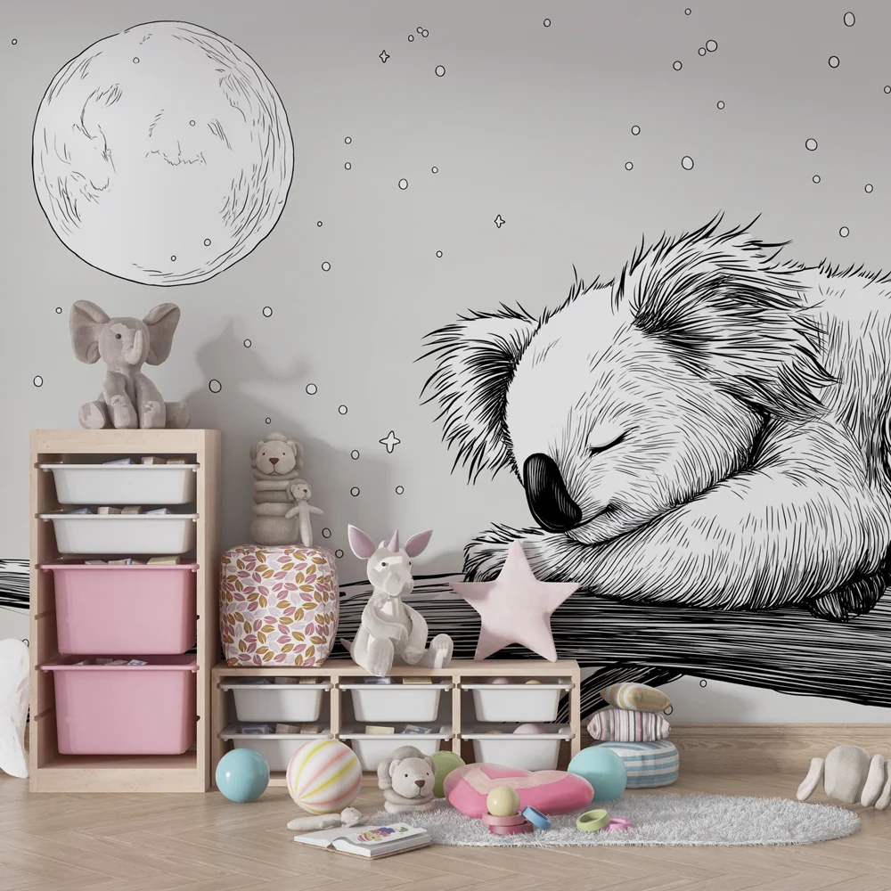 Papel de parede quarto bebê | Miran koala pod mjesecom
