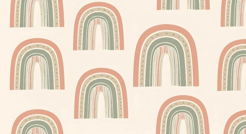 Papel de parede quarto bebê | Nježni i šareni dugini