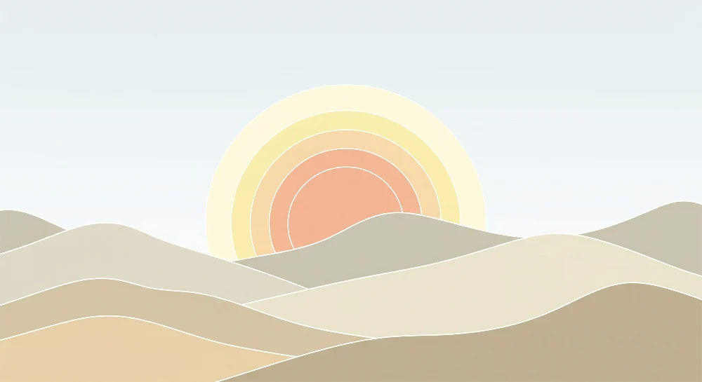 Papel de parede quarto bebê | Nježni brežuljci i pastelni izlazak sunca
