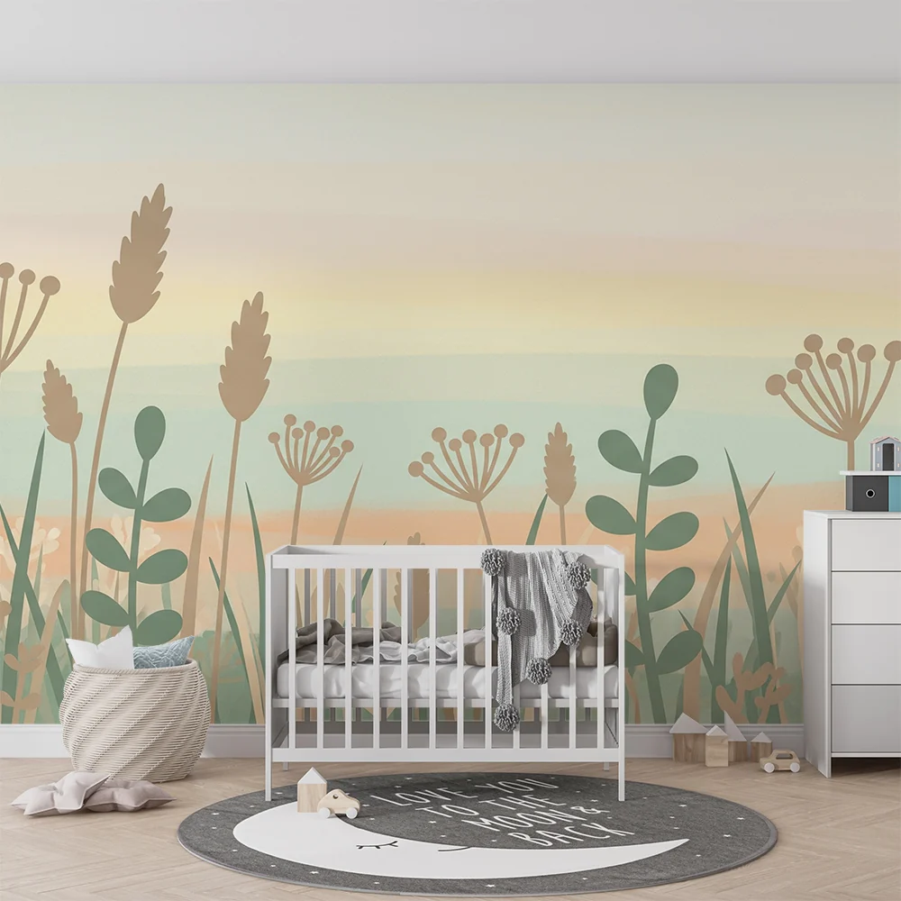 Papel de parede quarto bebê | Nježnost cvjetnih polja