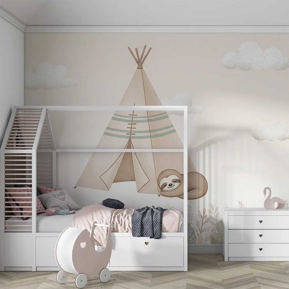 Papel de parede quarto bebê | Opustite se ispod tipija s lenjivcem