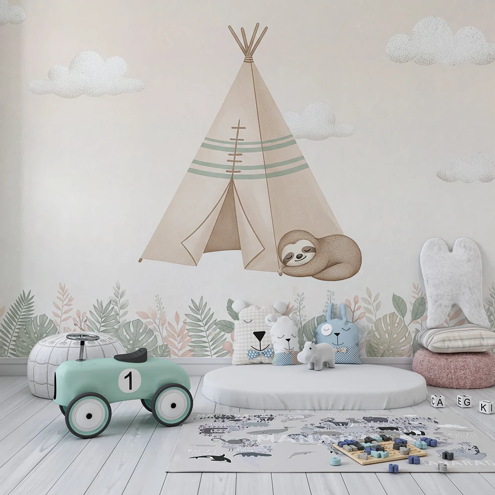 Papel de parede quarto bebê | Opustite se ispod tipija s lenjivcem