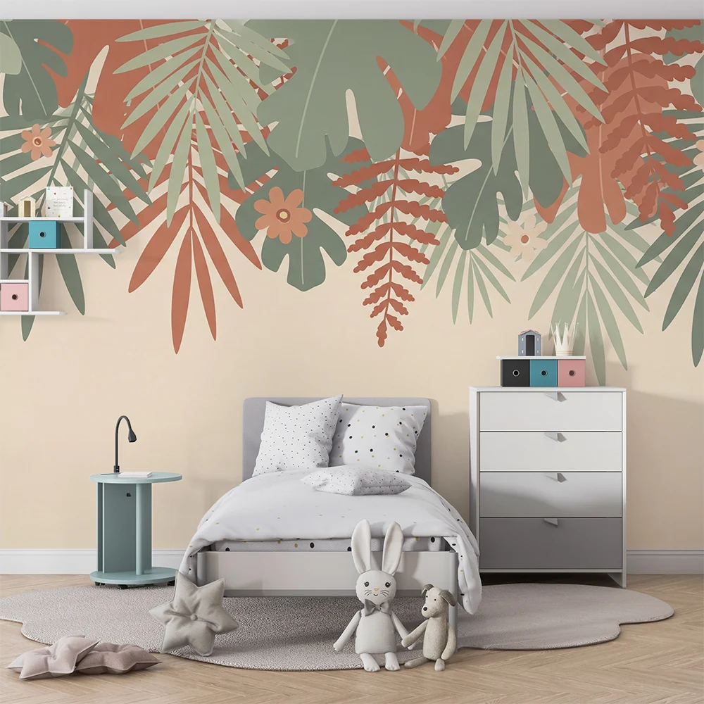 Papel de parede quarto bebê | Padajuće tropske lišće