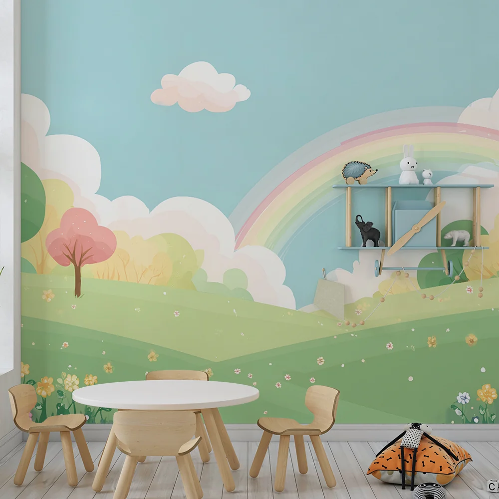 Papel de parede quarto bebê | Pastelni krajolik s duginom