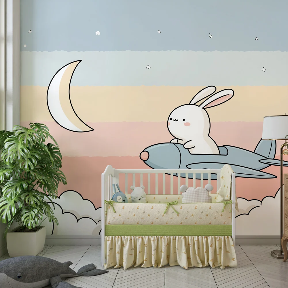 Papel de parede quarto bebê | Pustolovni zec u oblacima