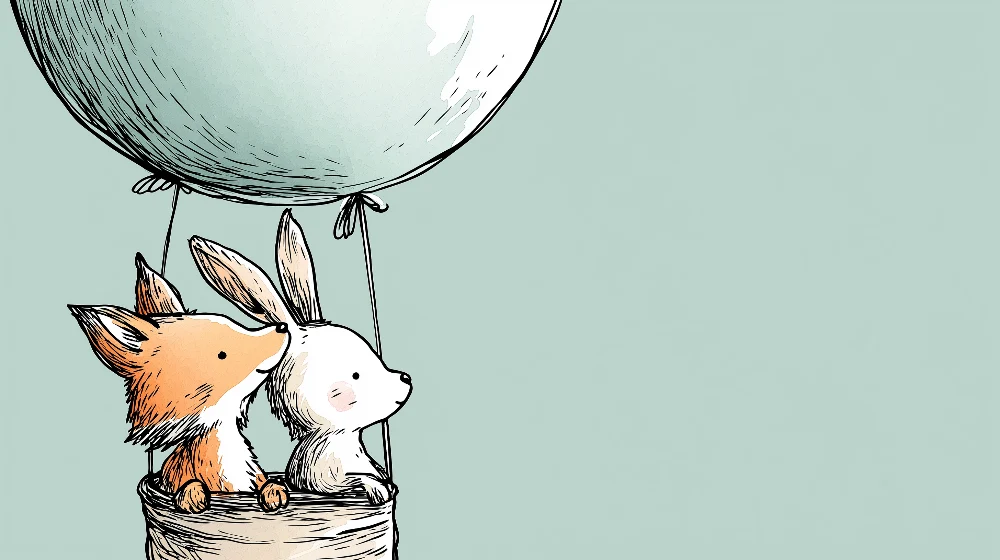 Papel de parede quarto bebê | Putovanje balonom s životinjama
