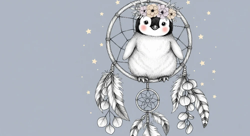 Papel de parede quarto bebê | Sanjajući pingvin u lovu snova