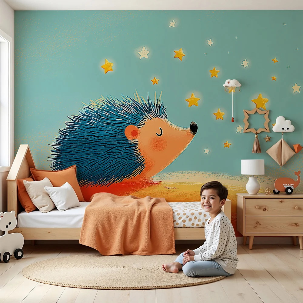 Papel de parede quarto bebê | Sanjivi jež ispod zvjezdano neba
