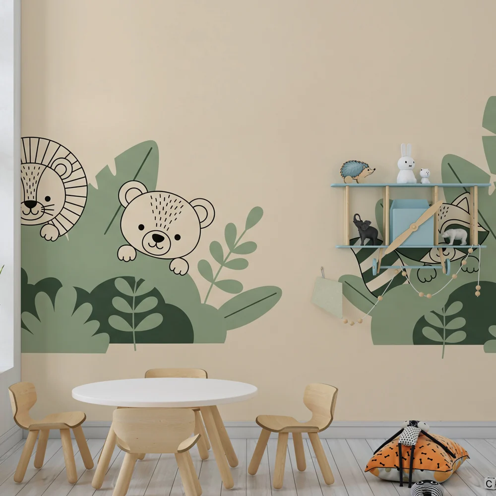 Papel de parede quarto bebê | Sladak životinje u džungli