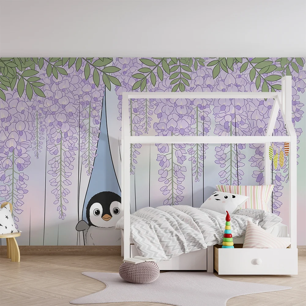 Papel de parede quarto bebê | Sladak pingvin ispod glicinija
