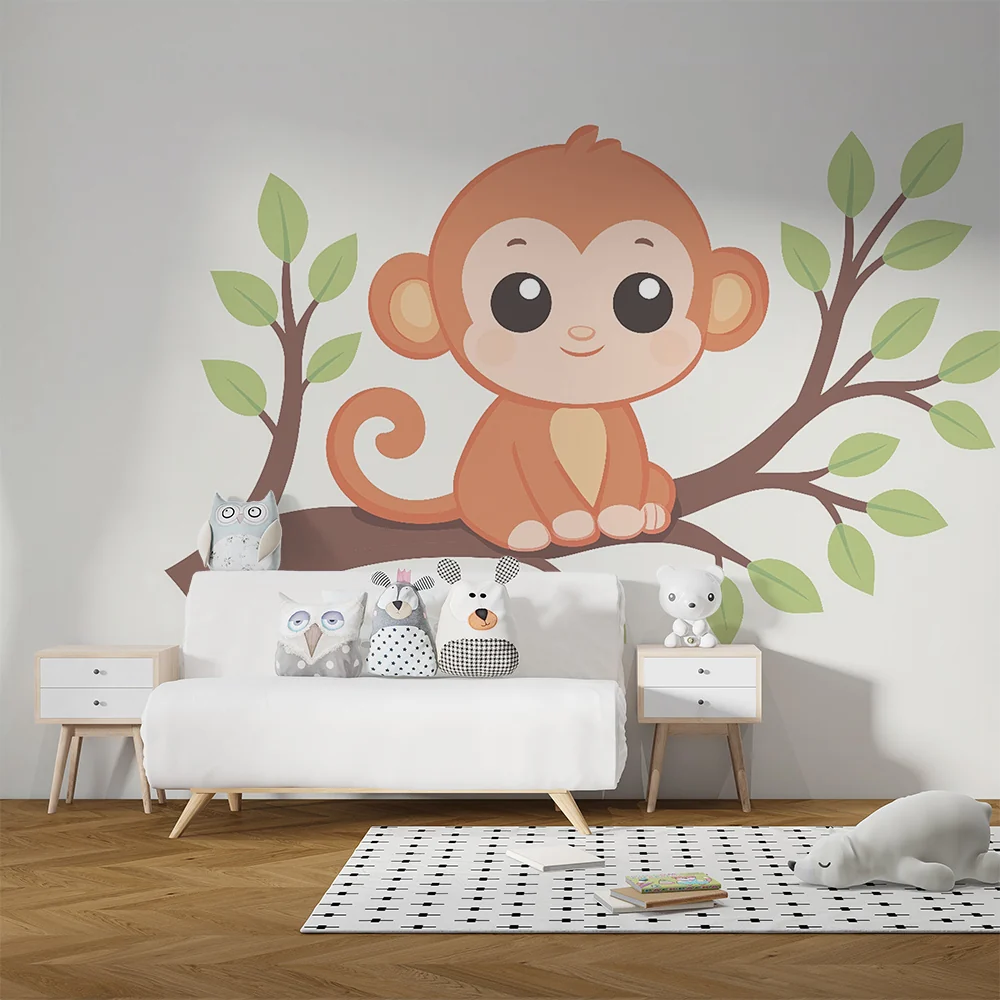 Papel de parede quarto bebê | Slatka majmunčić na grani