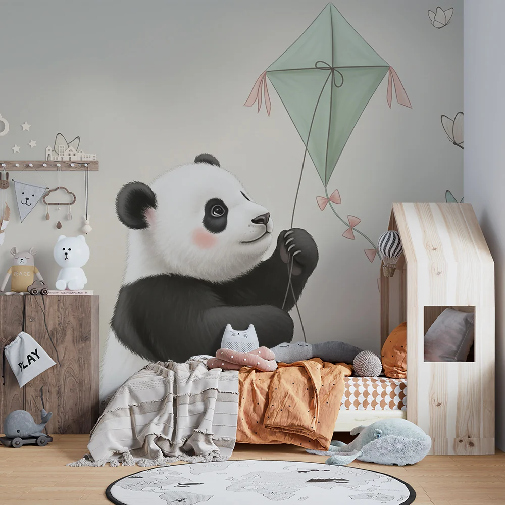 Papel de parede quarto bebê | Slatki panda i zmajić
