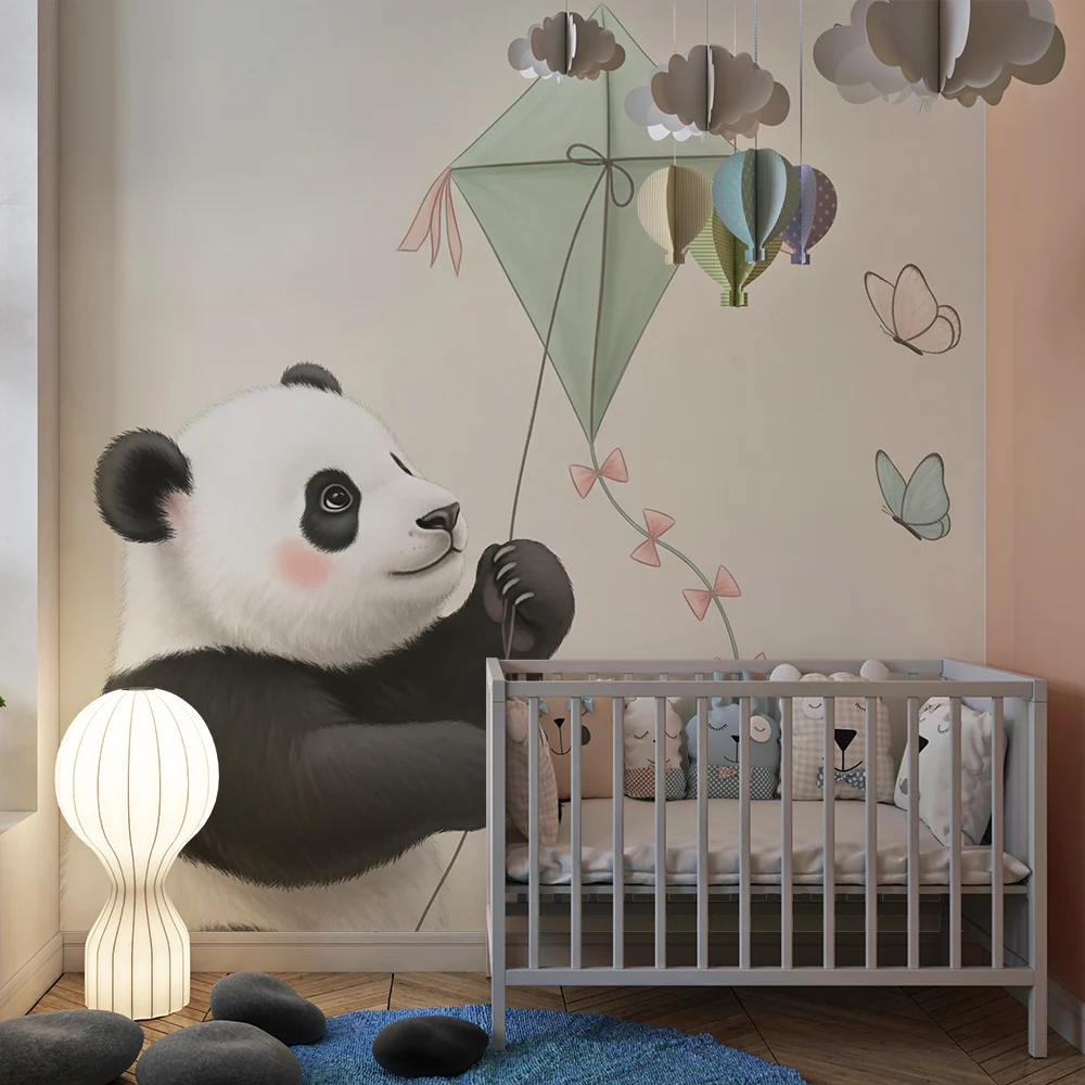 Papel de parede quarto bebê | Slatki panda i zmajić