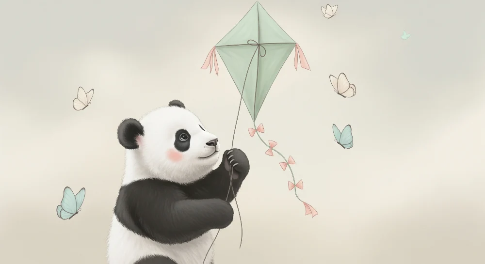 Papel de parede quarto bebê | Slatki panda i zmajić