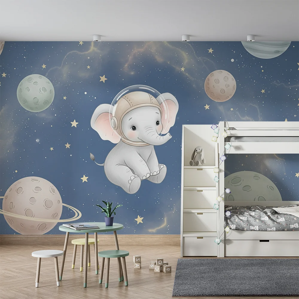 Papel de parede quarto bebê | Slon astronaut u svemiru