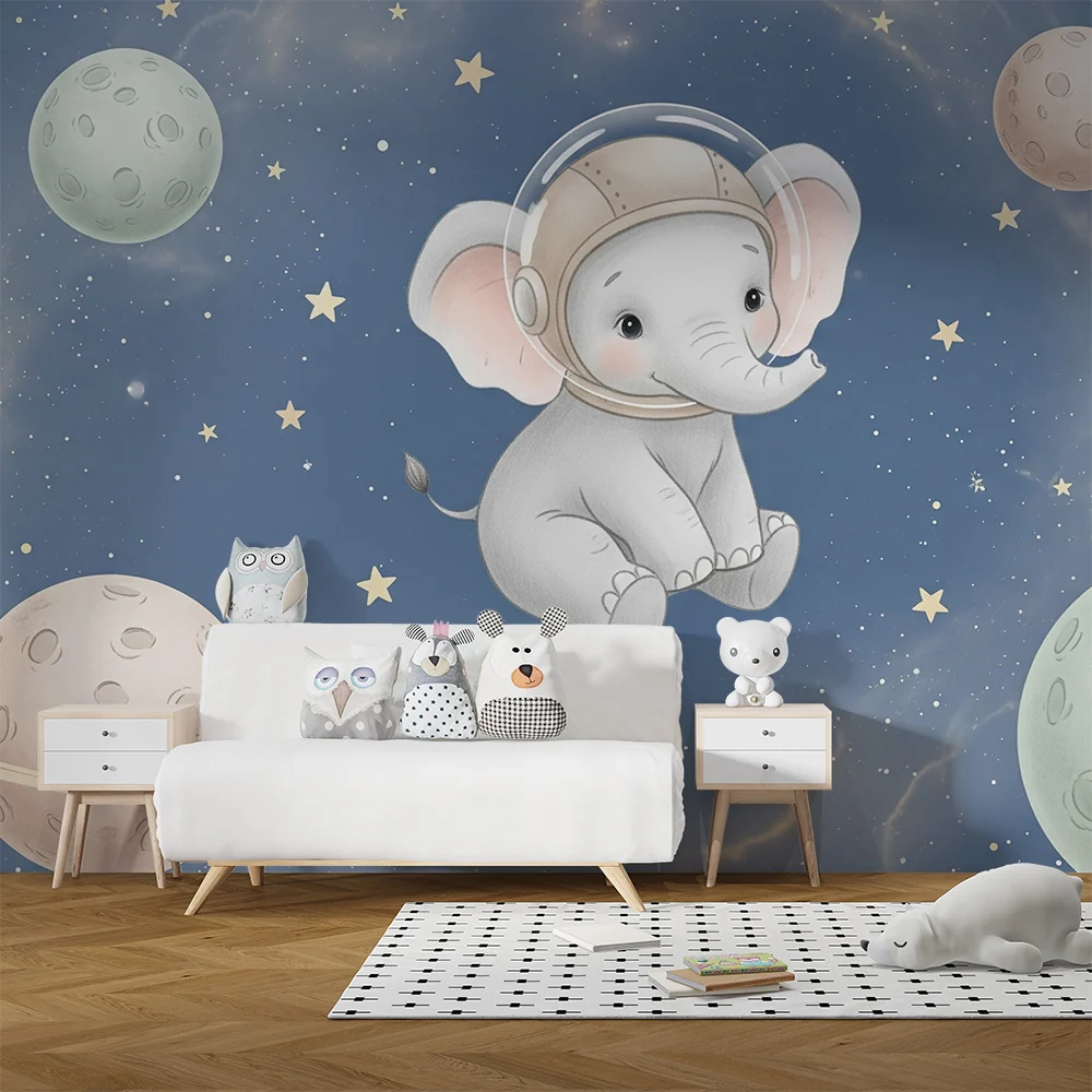 Papel de parede quarto bebê | Slon astronaut u svemiru