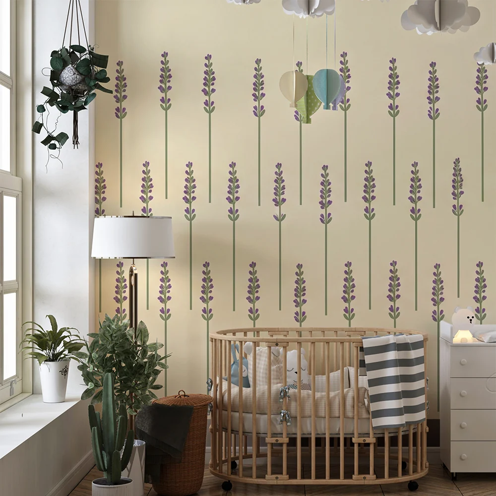 Papel de parede quarto bebê | Smirujuć lavanda na svijetloj pozadini