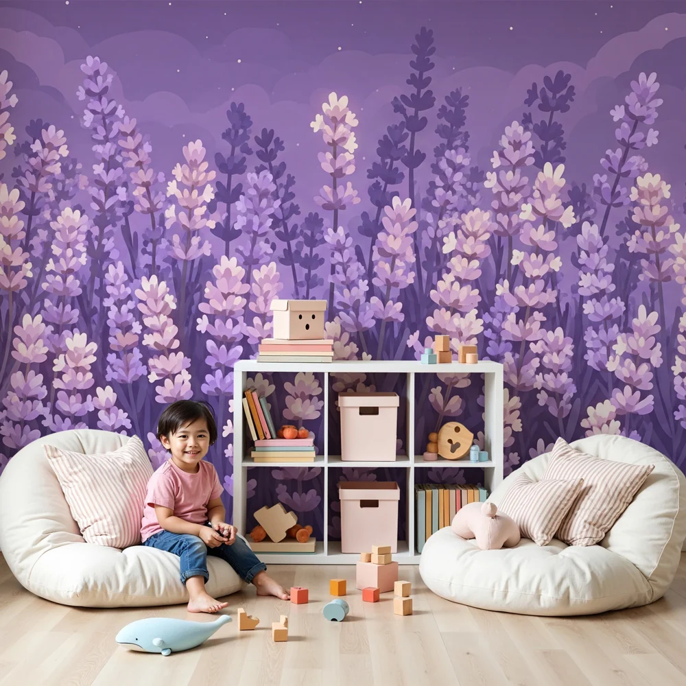 Papel de parede quarto bebê | Smirujuće lavandino polje