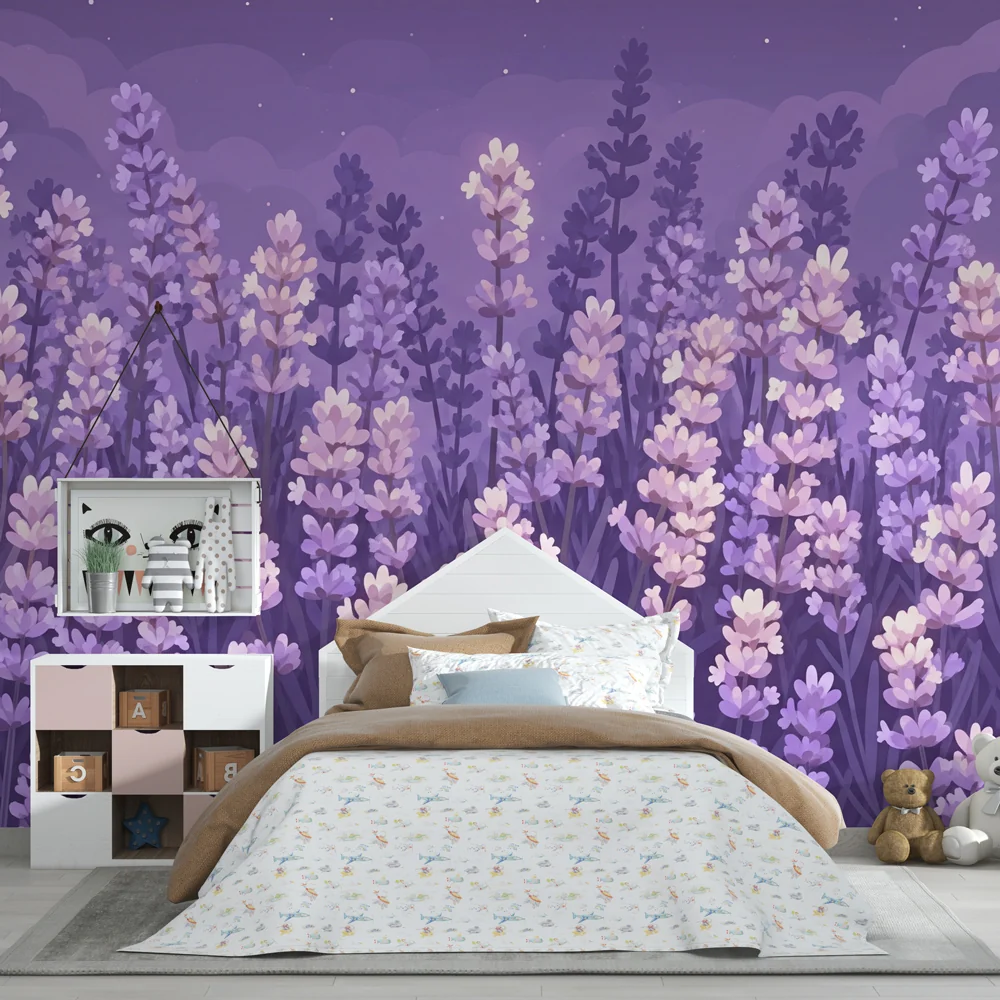 Papel de parede quarto bebê | Smirujuće lavandino polje