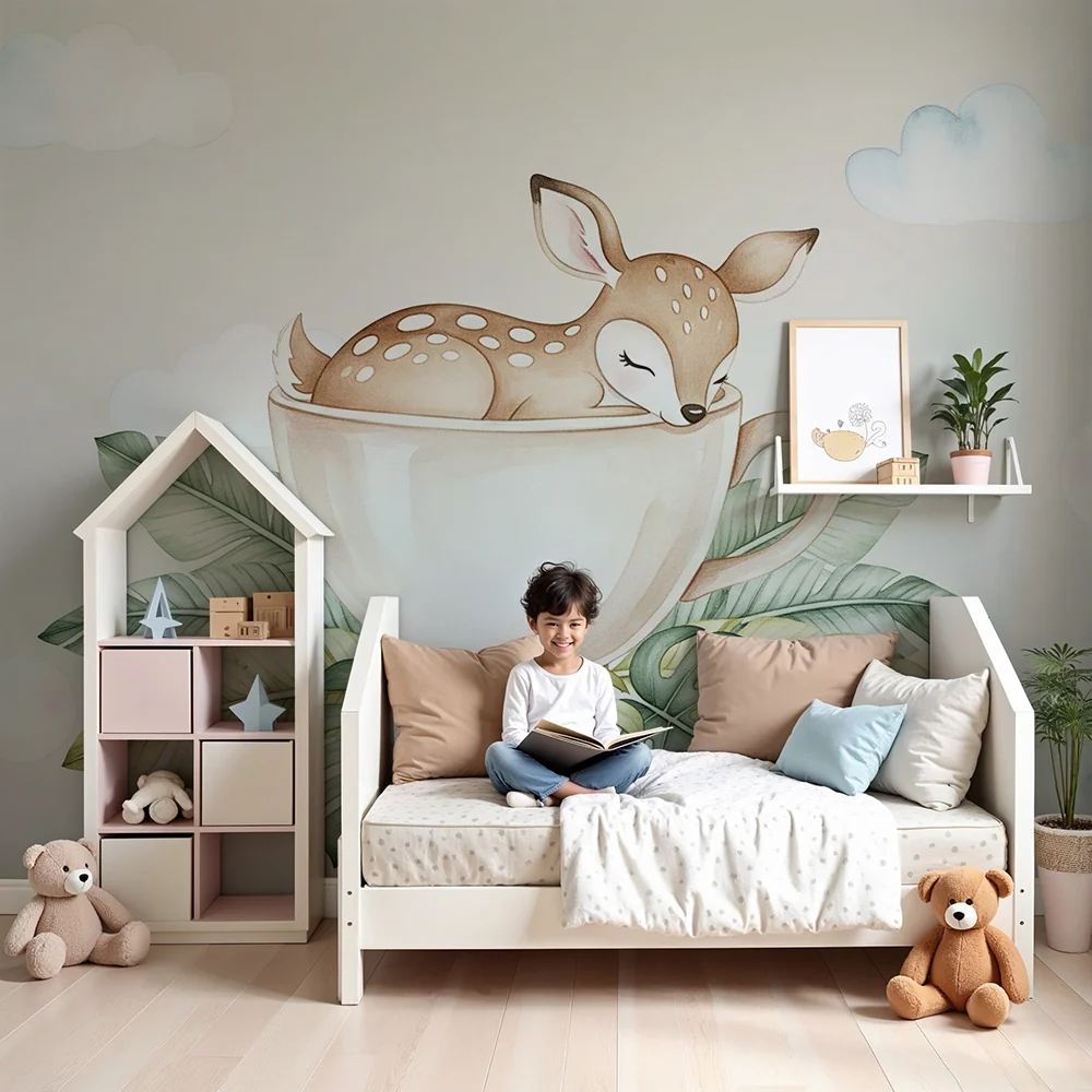 Papel de parede quarto bebê | Spavaći jelen u šalici