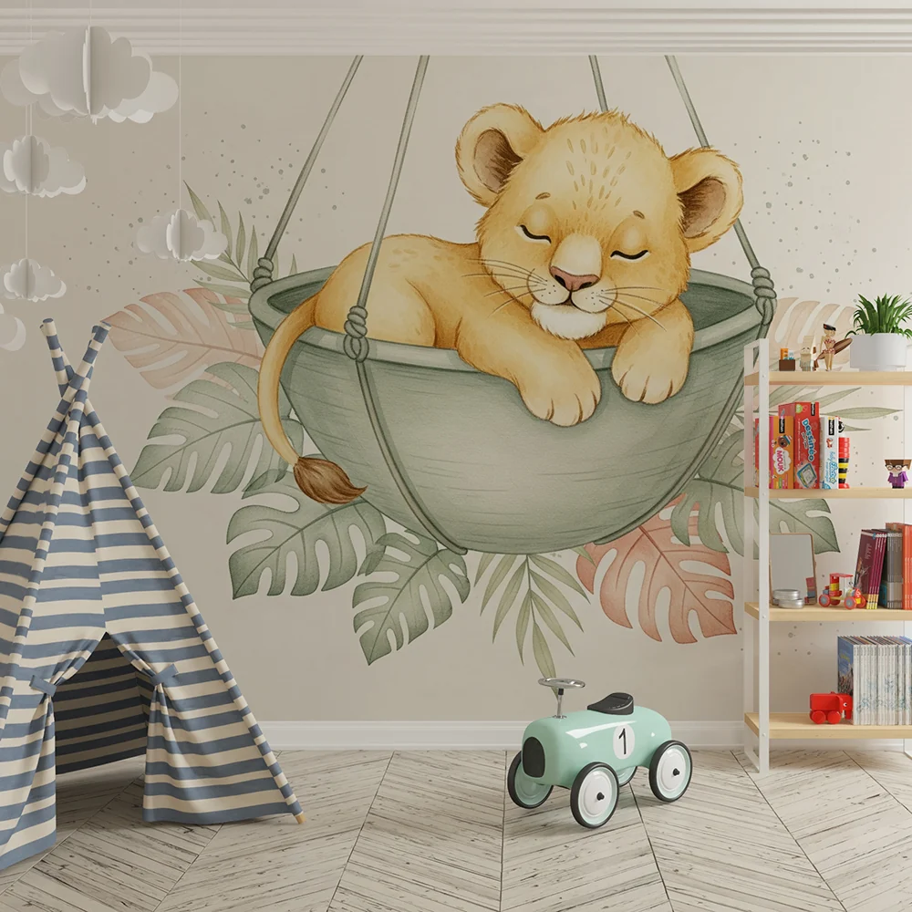 Papel de parede quarto bebê | Spavaći lav u hamaku