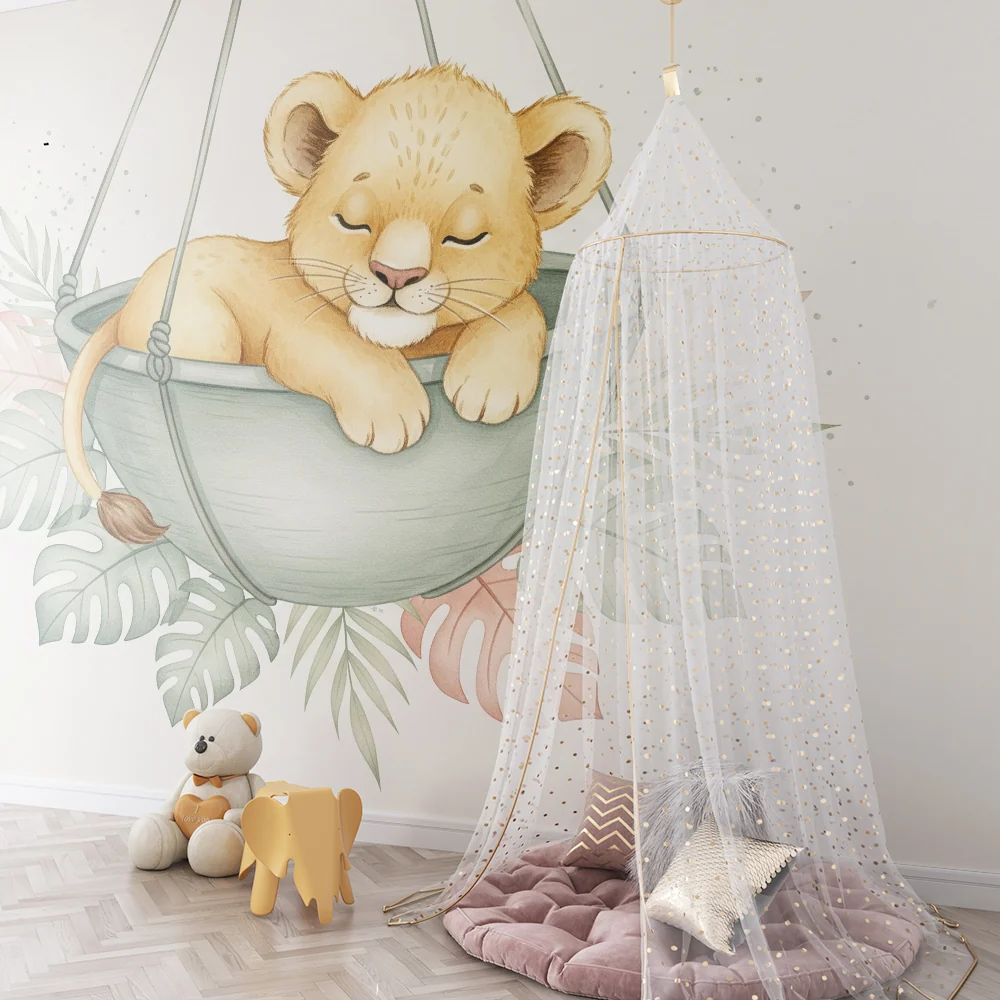 Papel de parede quarto bebê | Spavaći lav u hamaku