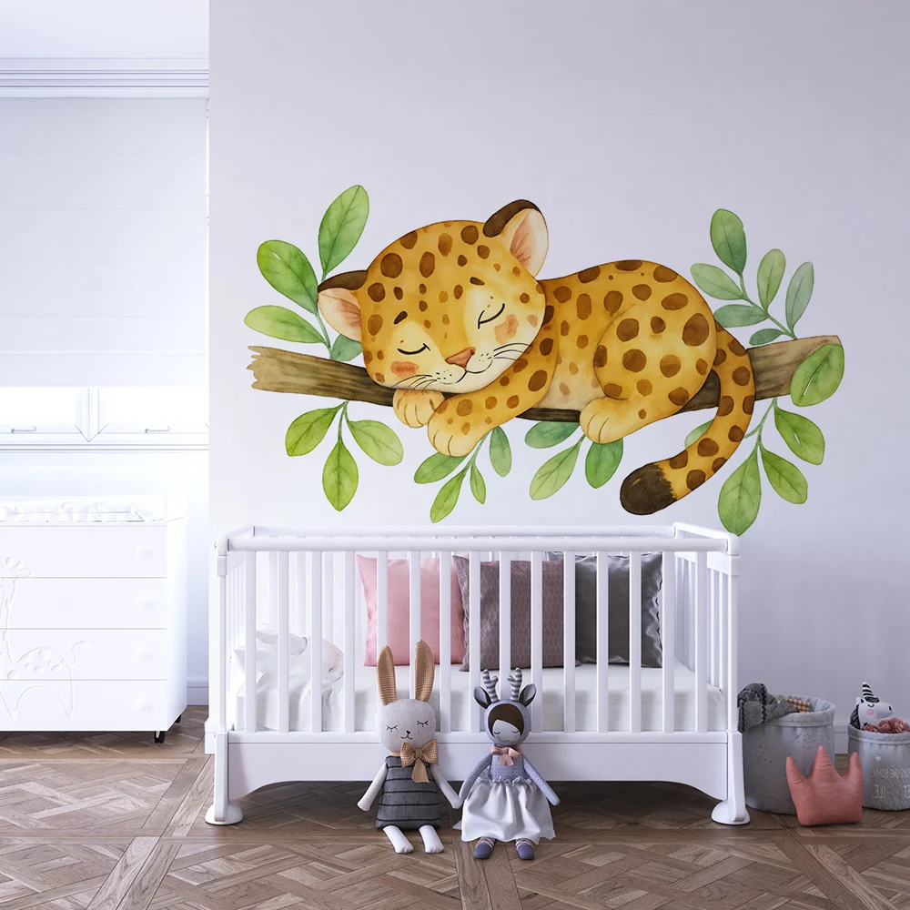 Papel de parede quarto bebê | Spavaći leopard na grani