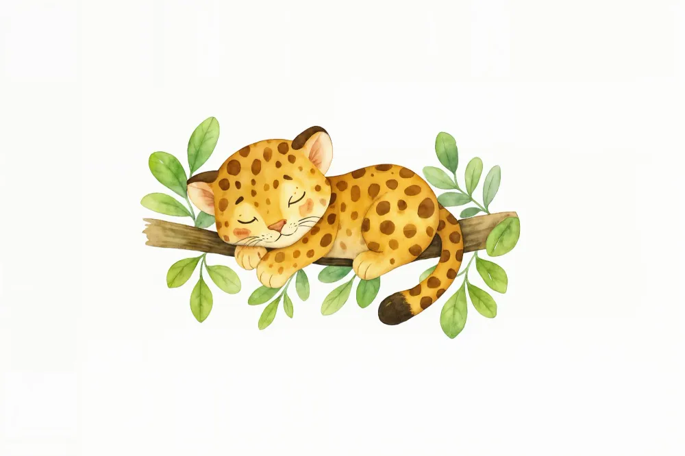 Papel de parede quarto bebê | Spavaći leopard na grani