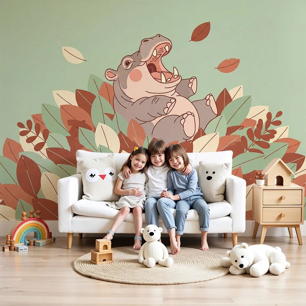 Papel de parede quarto bebê | Sretan nilski konj usred šarenog lišć