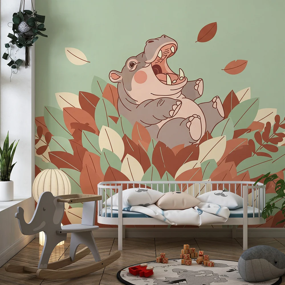 Papel de parede quarto bebê | Sretan nilski konj usred šarenog lišć