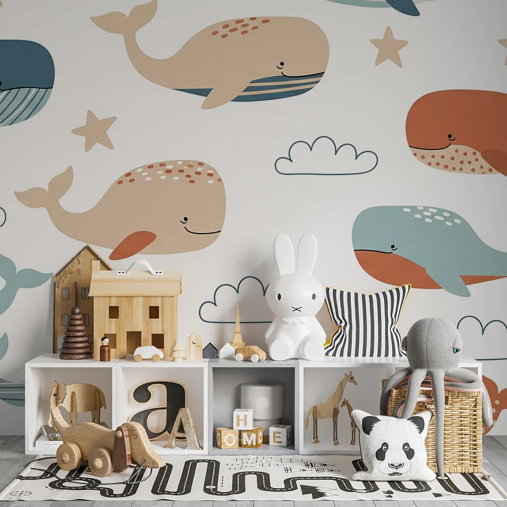 Papel de parede quarto bebê | Sretne kitove i oblaci