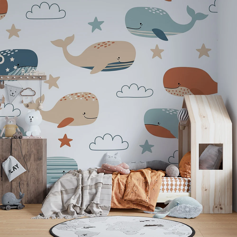 Papel de parede quarto bebê | Sretne kitove i oblaci