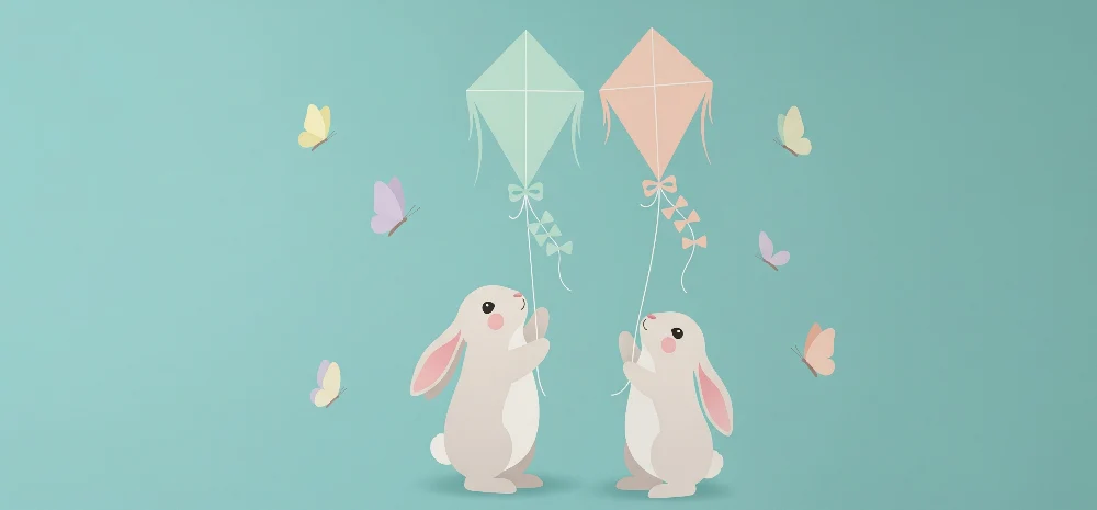 Papel de parede quarto bebê | Sretne zečeve i šarene zmajeve