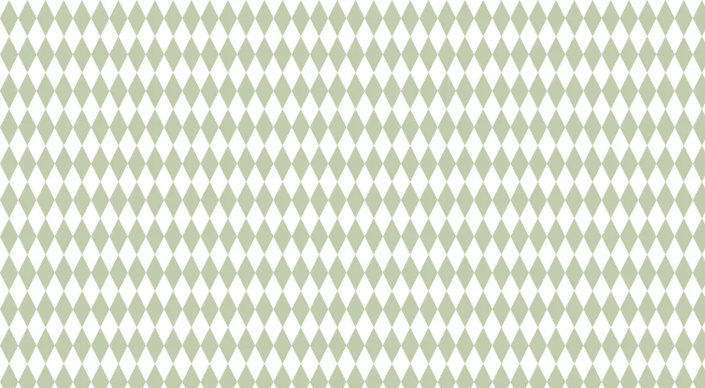 Papel de parede quarto bebê | Suave padrão de losangos em verde claro