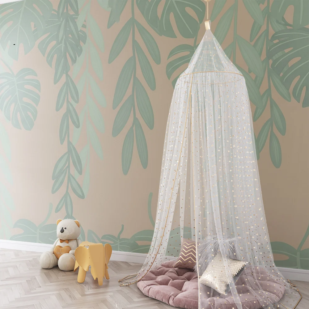 Papel de parede quarto bebê | Tropsko lišće i umirujuć atmosfera