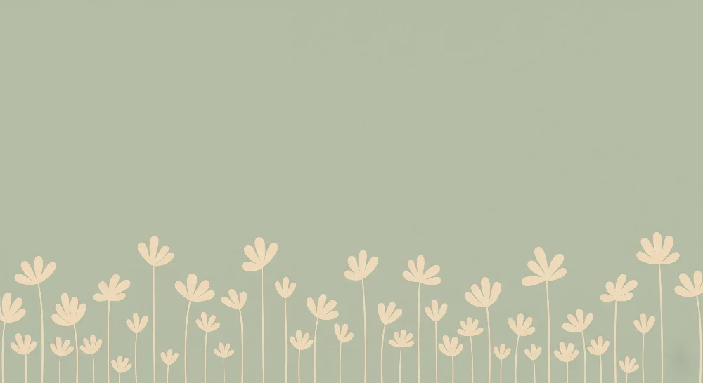 Papel de parede quarto bebê | Žuti cvjetovi na zelenoj pozadini