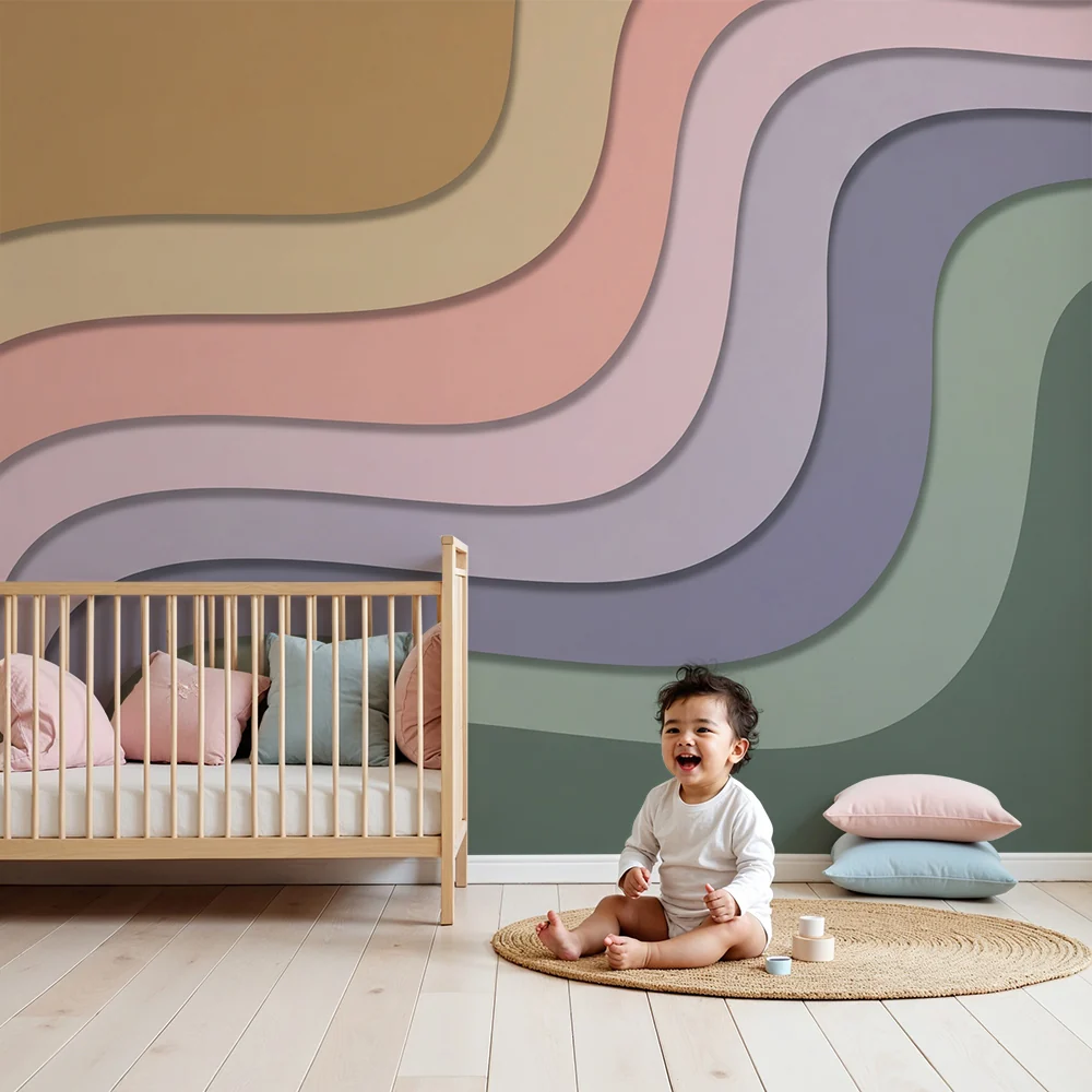 Papel de parede quarto bebê | Valovi nježnih i umirujućih boja