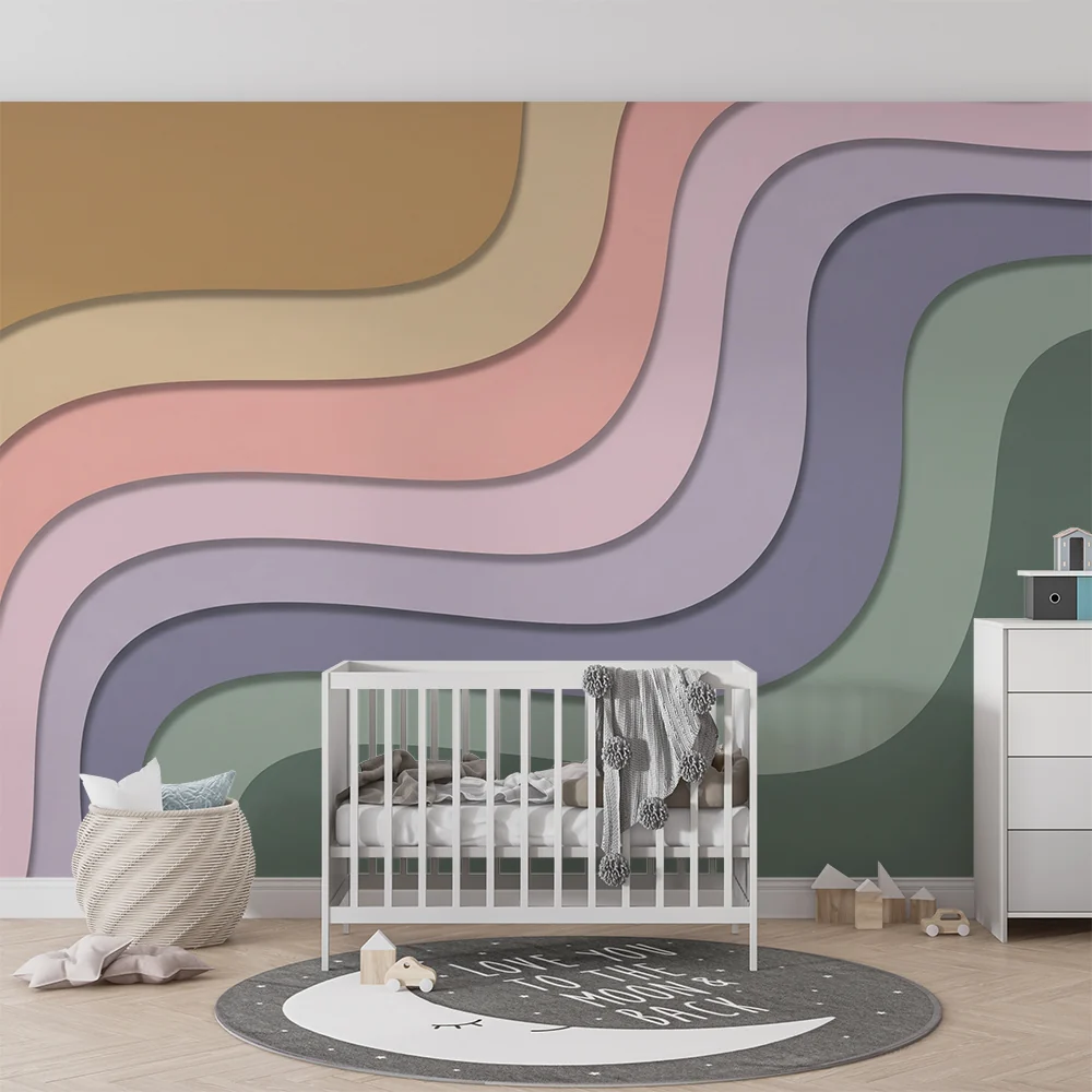 Papel de parede quarto bebê | Valovi nježnih i umirujućih boja