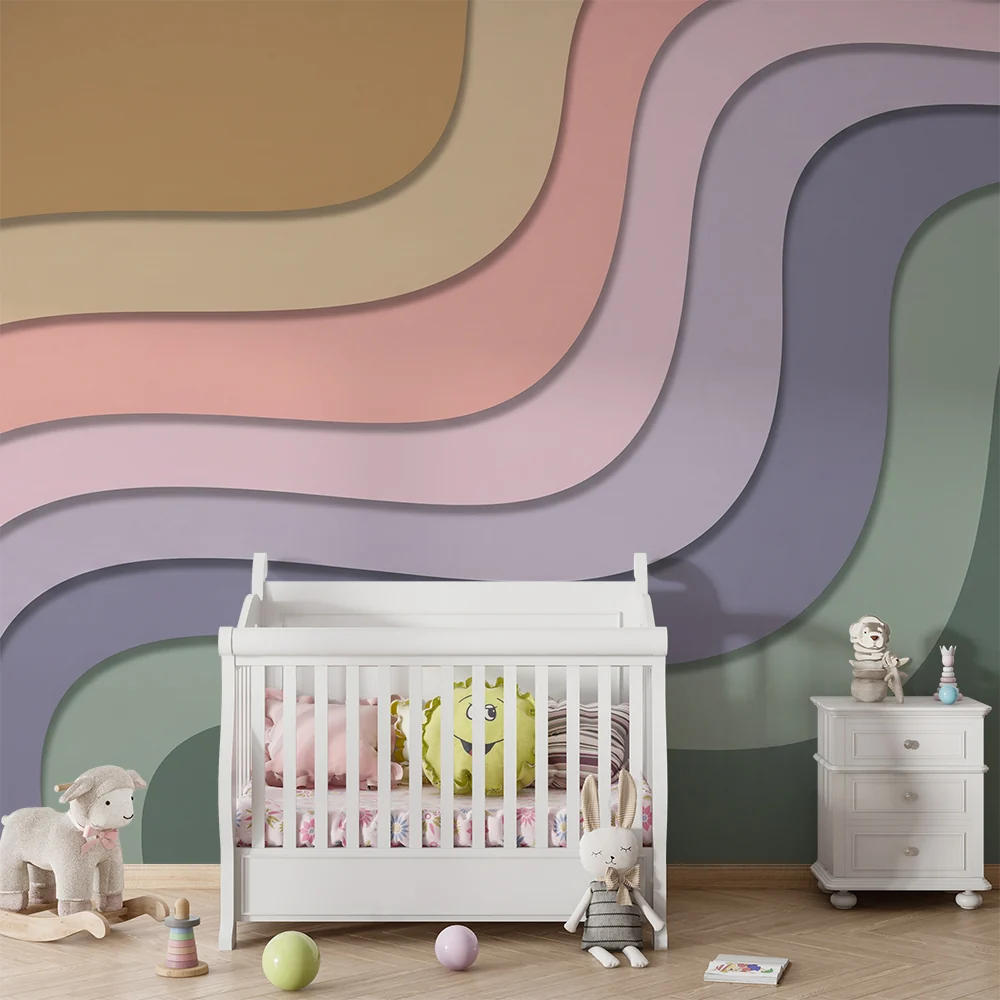 Papel de parede quarto bebê | Valovi nježnih i umirujućih boja