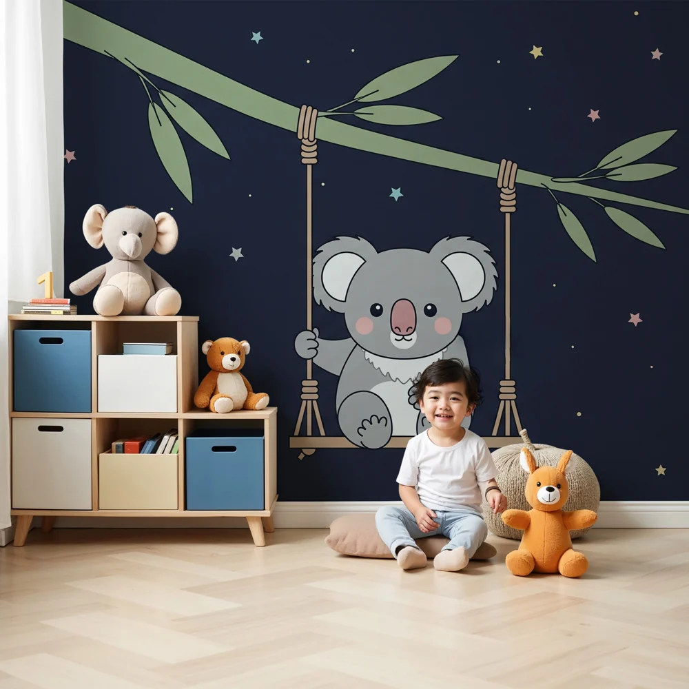 Papel de parede quarto bebê | Viseći koala ispod zvijezda