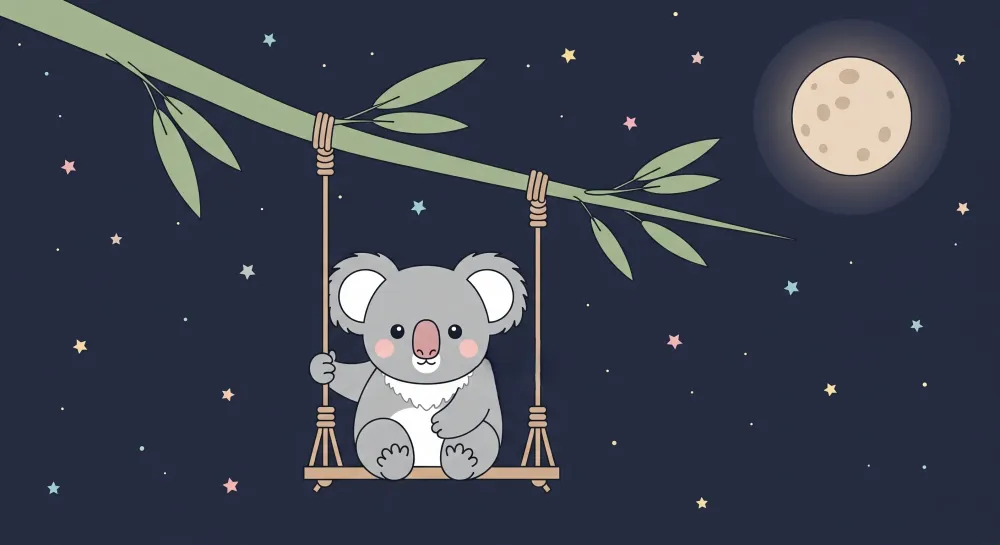 Papel de parede quarto bebê | Viseći koala ispod zvijezda