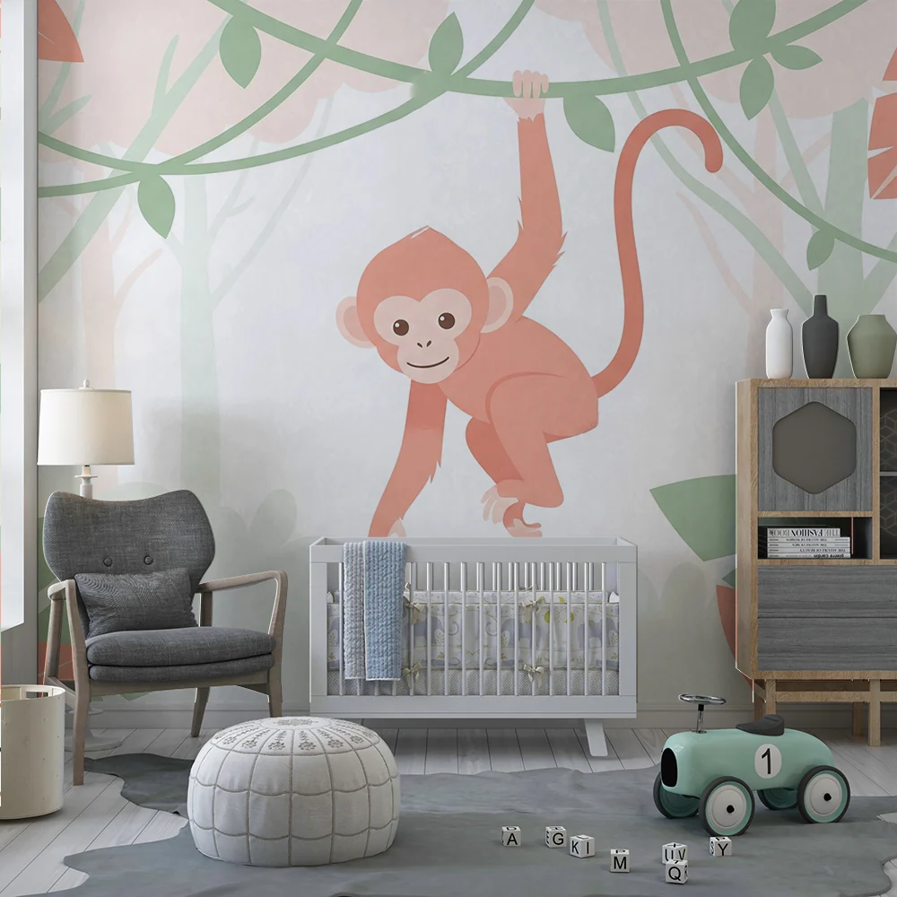 Papel de parede quarto bebê | Vragolasti majmun visi u džungli