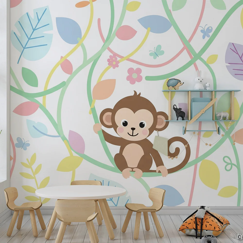 Papel de parede quarto bebê | Vragolasti majmun među šarenim lišćem