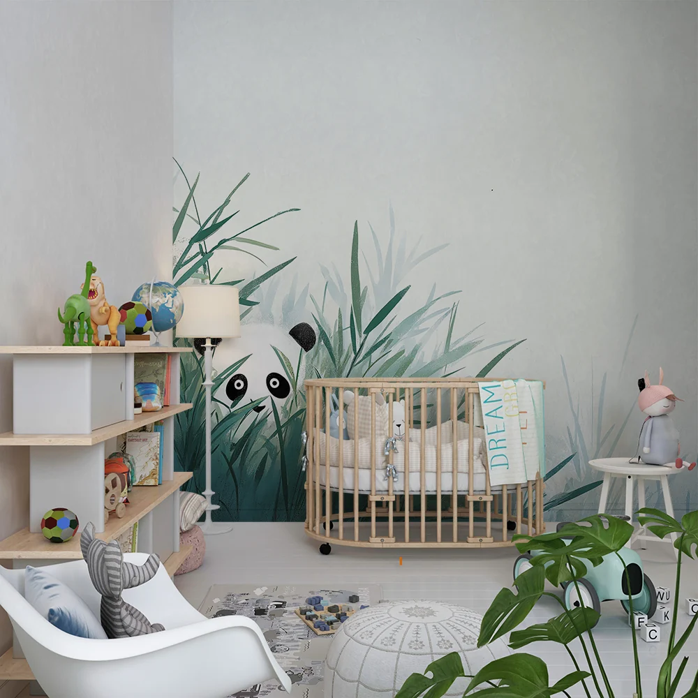 Papel de parede quarto bebê | Vragolasti panda skriven u travi