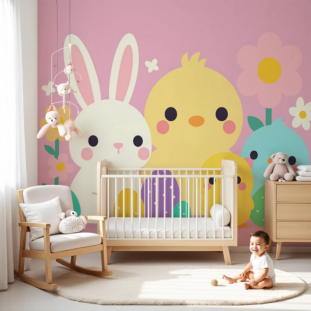 Papel de parede quarto bebê | Zec i pilići Uskrsa