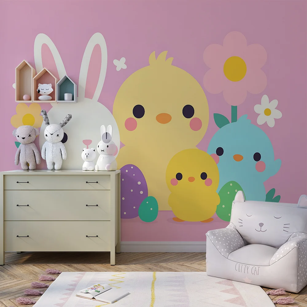 Papel de parede quarto bebê | Zec i pilići Uskrsa