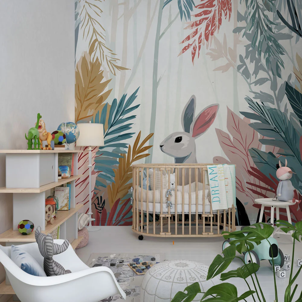 Papel de parede quarto bebê | Zec u tropskoj šumi