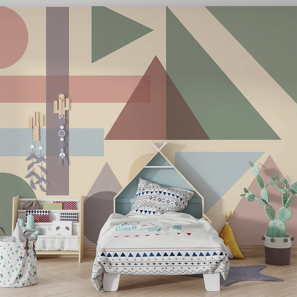 Papier de parede za bebe | Blage geometrijske forme i pastelne boje
