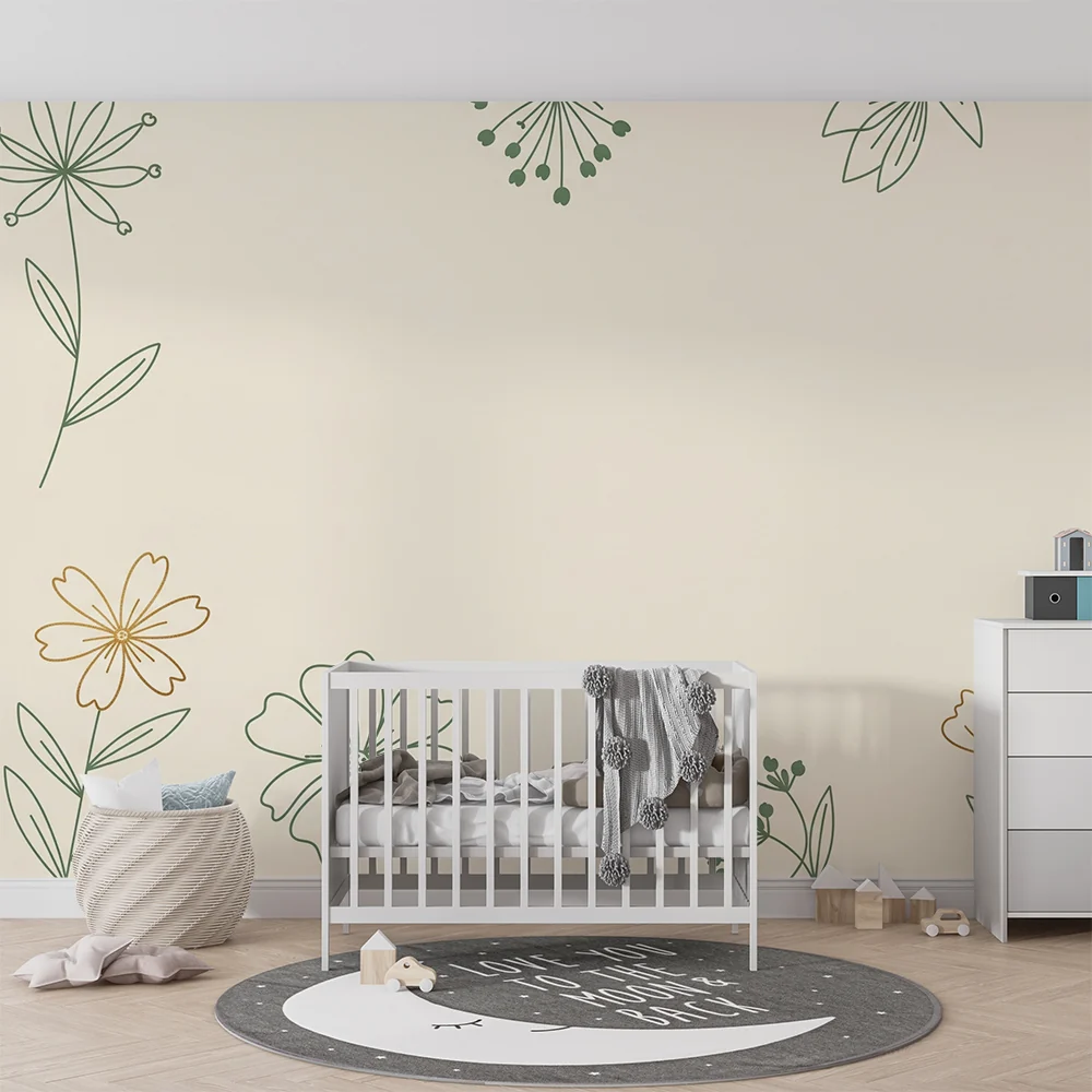 Papier de parede za bebe | Male cvjetiće oko dizajna